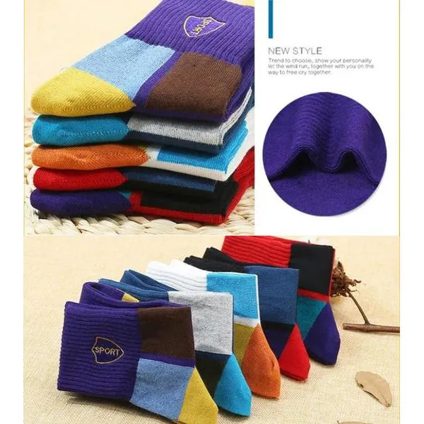 5-Pair: Men's Sports And Leisure Tube Socks