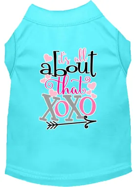 All About That Xoxo Screen Print Dog Shirt Aqua Lg