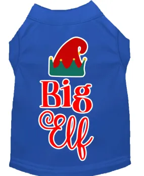 Big Elf Screen Print Dog Shirt Blue Sm