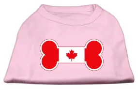 Bone Shaped Canadian Flag Screen Print Shirts Light Pink XS (8)