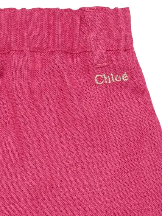 Chloé   Cotton t-shirt &amp; linen shorts 