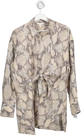 H&M Cream Oversized Satin Blouse UK S
