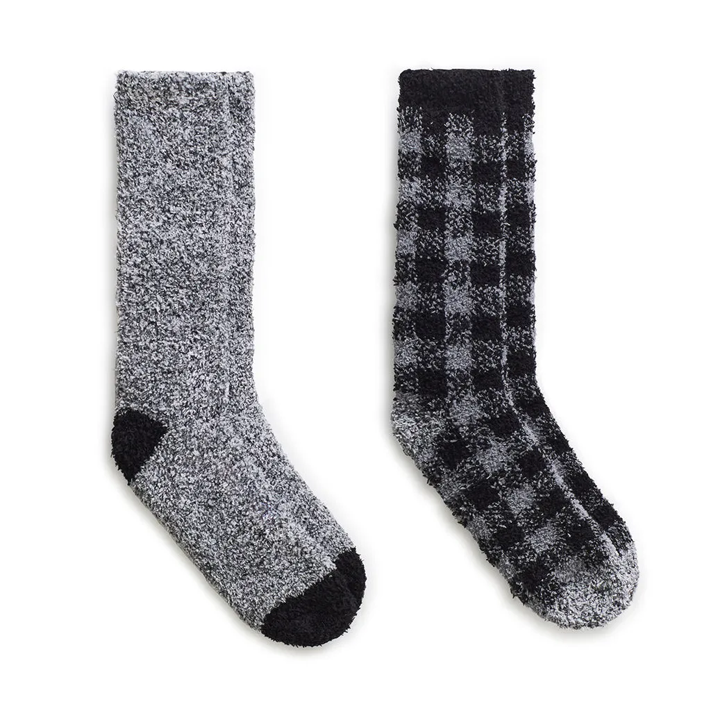 Mens Buffalo Check Cozy Sock 2PK