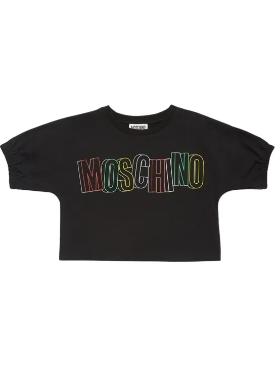 Moschino   Cotton jersey cropped t-shirt &amp; shorts 