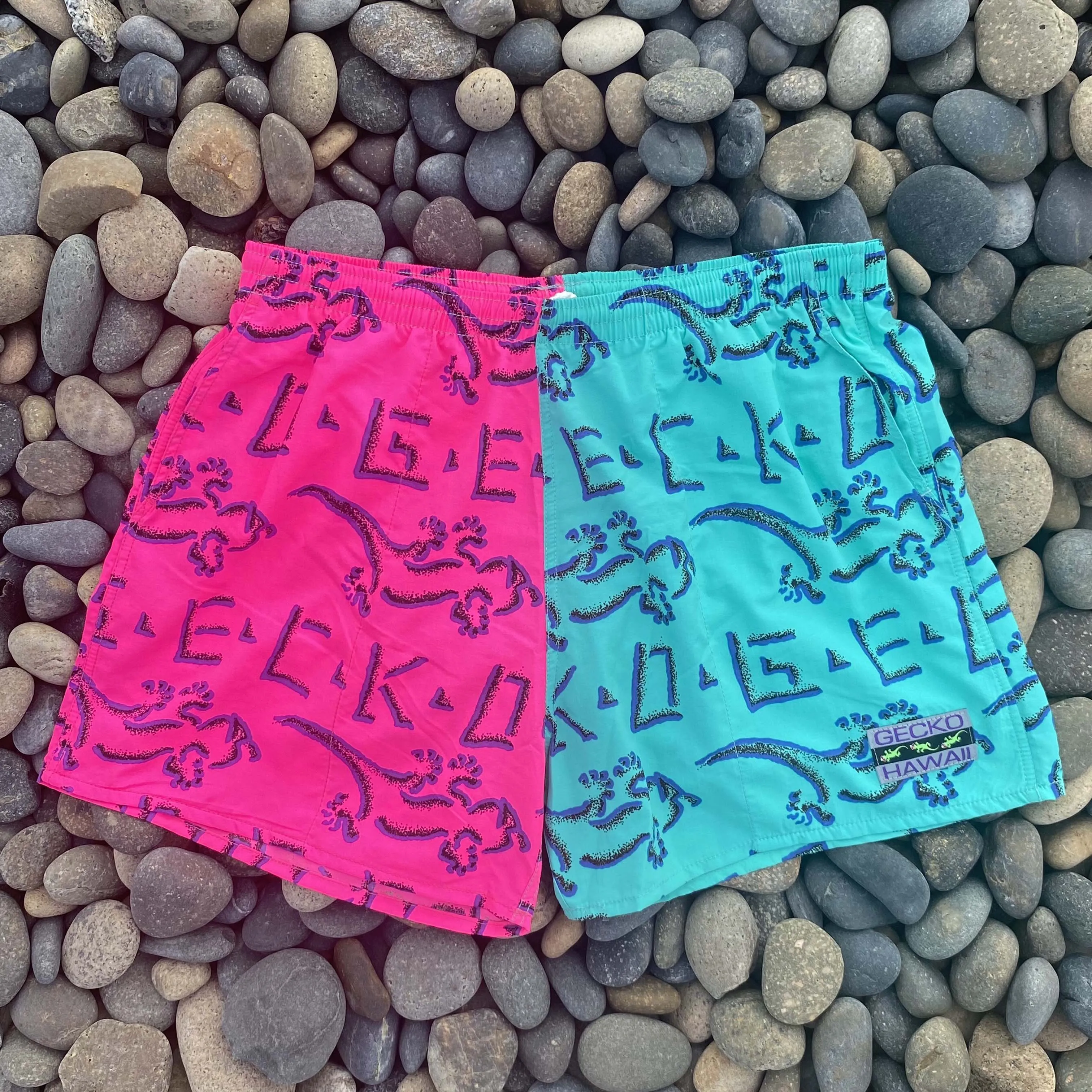 Original Neon Mint/Pink Split Petro Volley Shorts