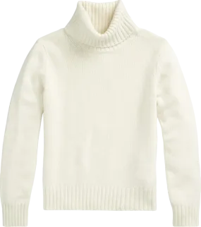 Polo Ralph Lauren Cream Wool/cashmere Blend Roll Neck Jumper UK XXS